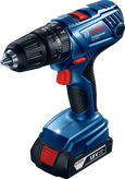Bosch GSB 180-LI cordless drill with 18V battery.