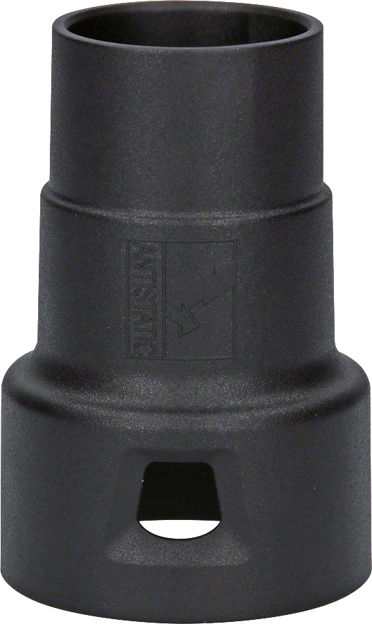 Bosch vacuum adapter with dual diameter connectors.