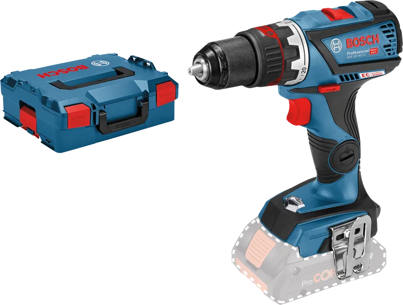 Bosch GSR 18V-60 FC cordless drill with case.