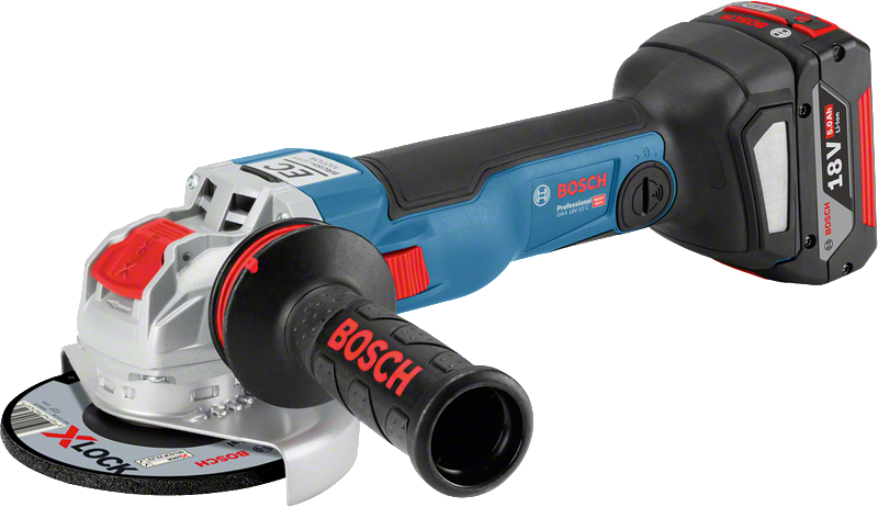 Bosch GWX 18V-10 C cordless angle grinder with X-LOCK.