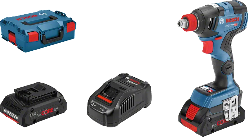 Bosch GDX 18V-200 C cordless impact driver set.