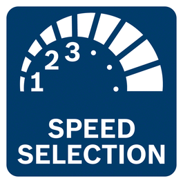  Best work results with speed pre-selection for applications requiring material-specific speed