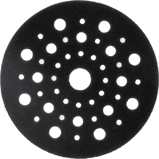 Bosch sanding pad with multiple dust extraction holes.