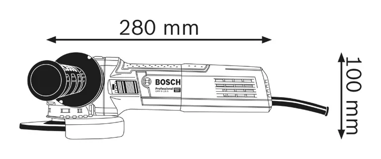 Angle grinder dimensions.