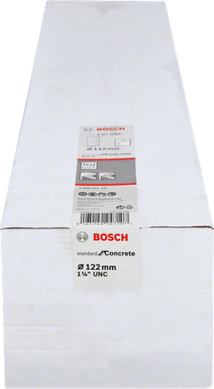 Bosch 122 mm concrete core bit packaging.