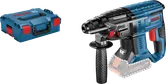 Bosch GBH 18V-20 rotary hammer drill with carrying case.