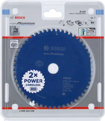 Bosch aluminium circular saw blade 160×1.8/1.3×20 T54.