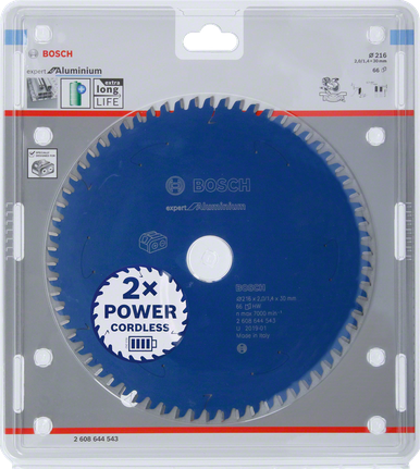 Bosch expert aluminium 216×2/1.4×30 T66 saw blade.