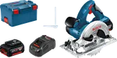 Bosch GKS 18 V-LI cordless circular saw with 18V battery and charger.