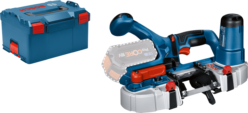Bosch GCB 18V-LI cordless band saw with storage case.