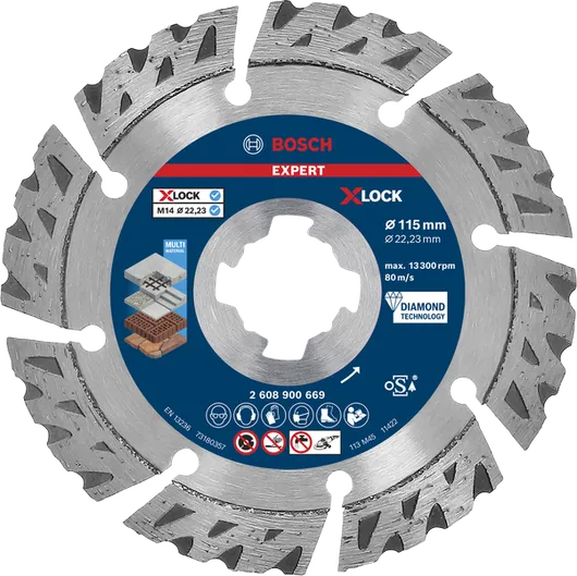 Bosch EXPERT MultiMaterial X-LOCK Diamond Cutting Disc 115 mm.