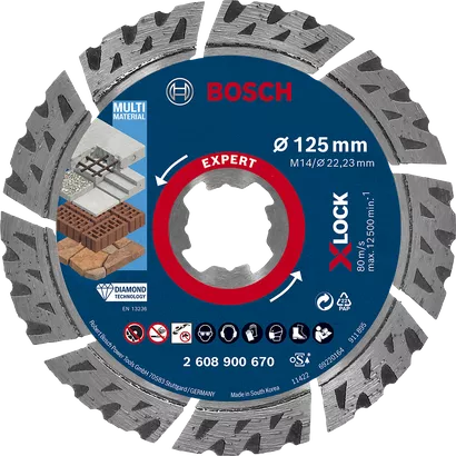 Bosch EXPERT MultiMaterial X-LOCK diamond cutting disc 125 mm.