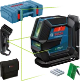 Bosch GLL 2-15 G laser leveling tool with green laser.