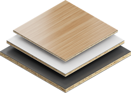 Plastic coated boards.