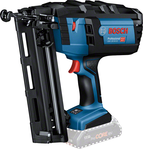 Bosch GNH 18V-64 M cordless wood nailer for brad nails.