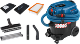 Bosch GAS 35 H AFC dust extractor with accessories.