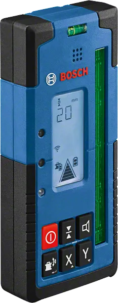 Bosch LR 65 G laser receiver with IP67 dust and splash protection.