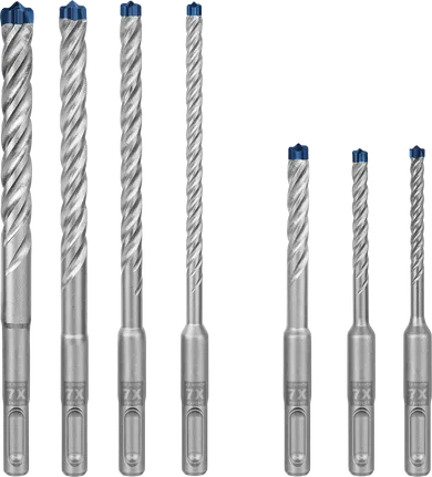 Bosch EXPERT SDS plus-7X hammer drill bit set 7 pieces.