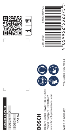 Bosch EXPERT SDS max-8X hammer drill bit packaging.