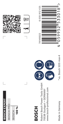 Bosch EXPERT SDS max-8X hammer drill bit packaging.