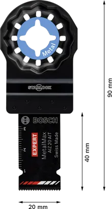 Bosch EXPERT MetalMax multitool blade for metal cutting.