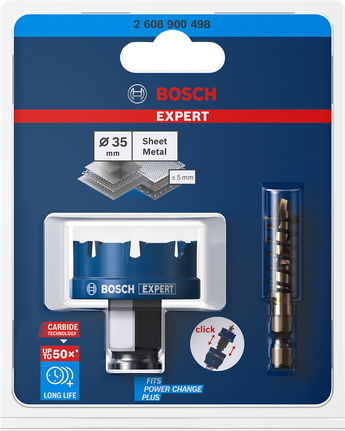Bosch Expert 35 mm sheet metal hole saw.