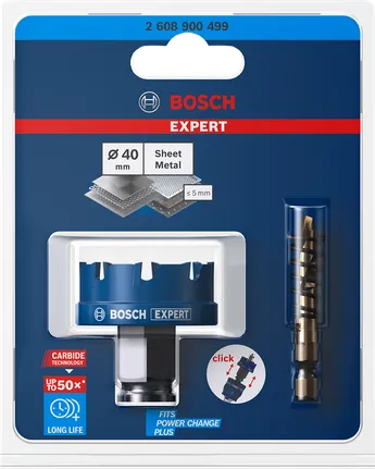 Bosch Expert 40 mm sheet metal hole saw.