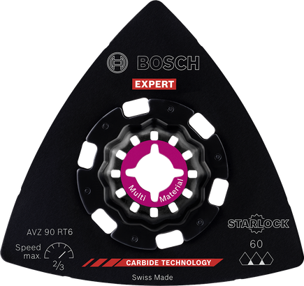 Bosch EXPERT Sanding Plate AVZ 90 RT6 carbide grit 60.