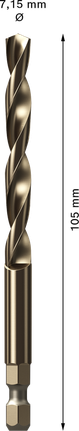 Bosch EXPERT Power Change Plus HSS-Co pilot drill bit 7.15 mm.