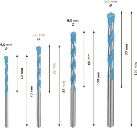 Bosch EXPERT MultiConstruction CYL-9 Drill Bit Set 4-pc.