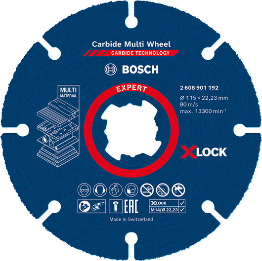 Bosch EXPERT Multi Material carbide cutting disc 115mm.