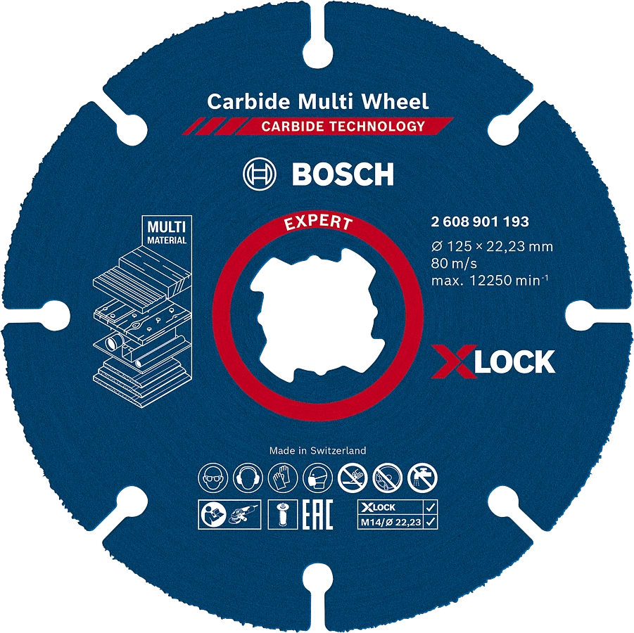 Bosch 125mm X-LOCK Expert Carbide Multi Wheel Grinder Cutting Disc