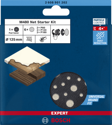 Bosch Professional 5 Pieces Sanding sheet M480 Best for Wood and Paint wood and paint, Ø 150 mm, grit P400, accessories orbital sander