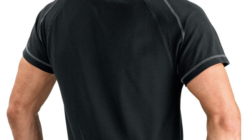 Bosch WPSI 09 black polo shirt with piqué fabric.