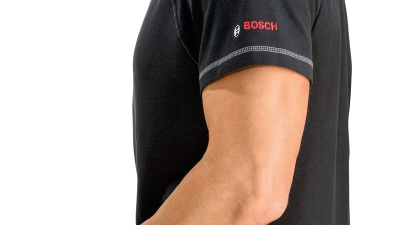 Bosch black WTSI 09 T-shirt with logo on sleeve.