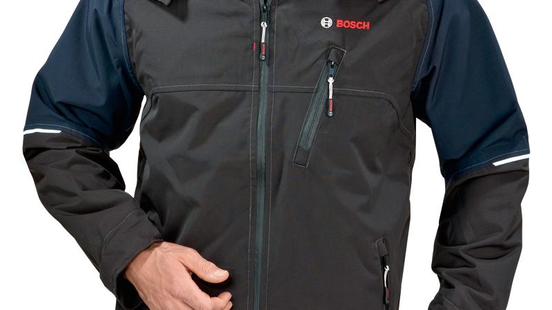 Bosch WRJ 09 rain jacket in black nylon canvas.