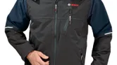 Bosch WRJ 09 rain jacket in black nylon canvas.