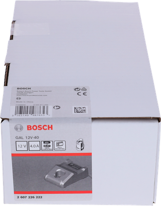 Bosch GAL 12V-40 fast charger packaging.