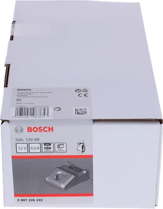 Bosch GAL 12V-40 fast charger packaging.
