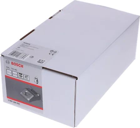 Bosch GAL 12V-40 fast charger packaging.