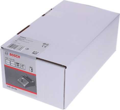 Bosch GAL 12V-40 fast charger packaging.