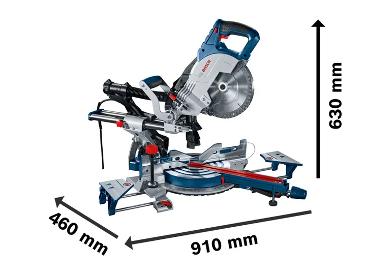 Bosch GCM 8 SJL sliding mitre saw with 216 mm blade.