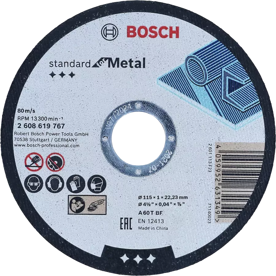 Bosch 115mm Standard for Metal Grinder Cutting Disc