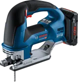 Bosch GST 18V-155 BC cordless jigsaw for deep wood cuts.