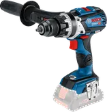 Bosch GSB 18V-60 C cordless drill with side handle.