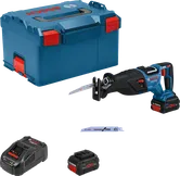 Bosch GSA 18V-28 reciprocating saw kit with battery.