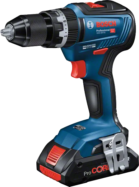 Bosch GSB 18V-55 cordless combi drill with brushless motor.
