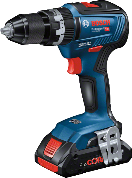 Bosch GSB 18V-55 cordless combi drill with brushless motor.
