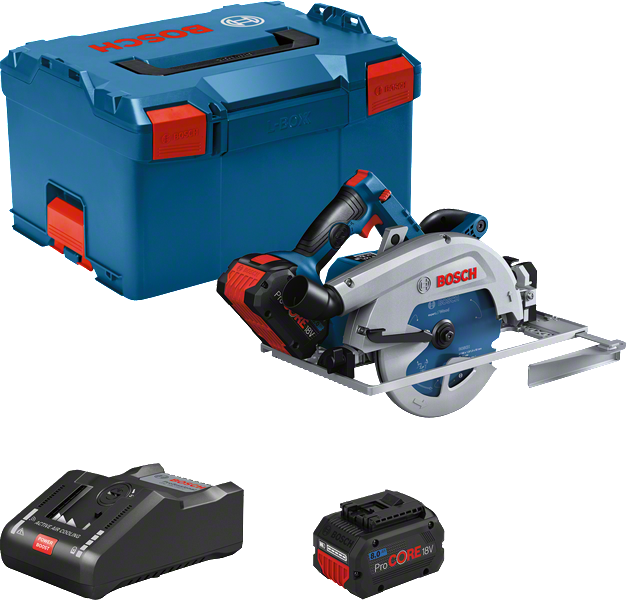 Bosch GKS 18V-68 GC cordless circular saw set.