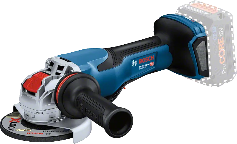 Bosch GWX 18V-15 P cordless angle grinder with X-LOCK.